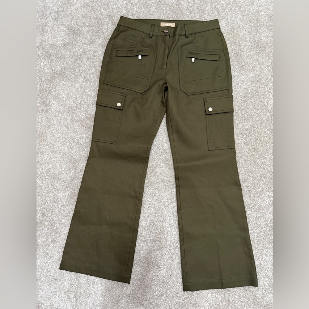 Michael Kors Collection - Spruce Cotton Crop Flare Cargo Pant - size 4 - NWT - Picture 4 of 16